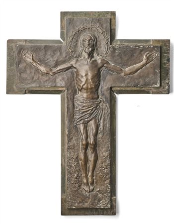 Leonardo Bistolfi "Croce Brayda" 
rilievo in bronzo su base in legno (cm 46,5x35