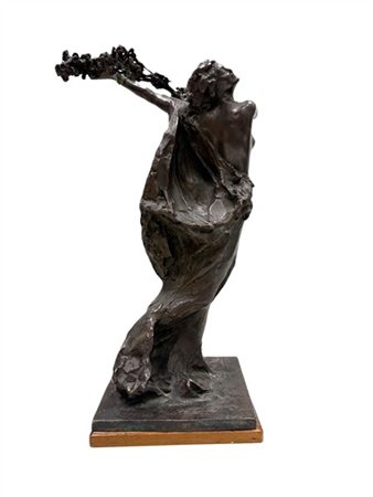Mario Amman "L'Italia Nova" 
scultura in bronzo su base in legno (h cm tot. 45)