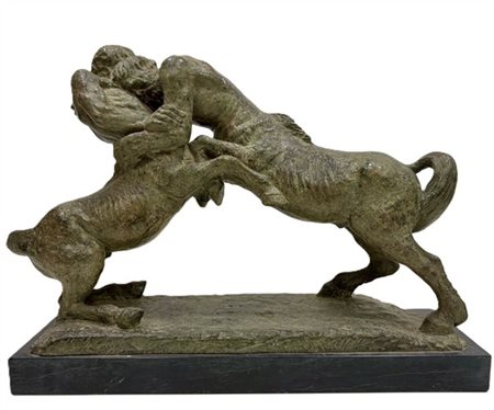 Ettore Tinto "Lotta tra centauri" 1949
gruppo scultoreo in bronzo (cm 35x50x14)