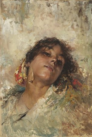 Arturo Stagliano "Ritratto di giovinetta" 
olio su tela (cm 63x43)
firmato in ba