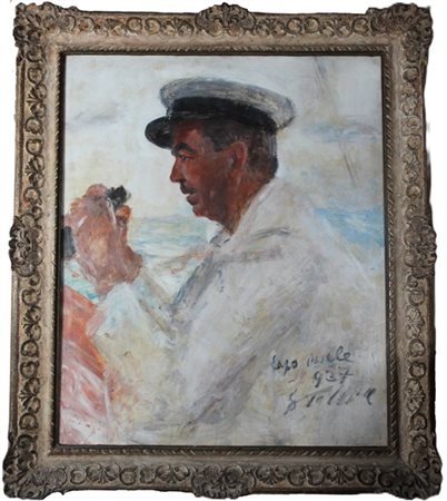 Guido Tallone "Capo Mele" 1937
olio su compensato (cm 83,5x68)
locato, datato e