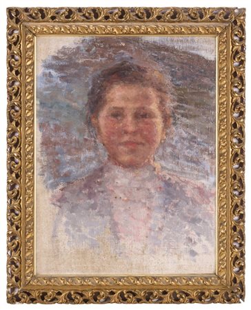 Giuseppe Cominetti "Ragazza" 
olio su tela (cm 50x40)
al retro: cartiglio
in cor