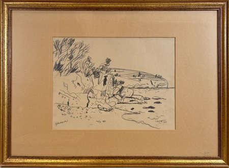 Cesare Breveglieri "Galenzano" 
carboncino su carta (cm 30x40)
firmato e datato
