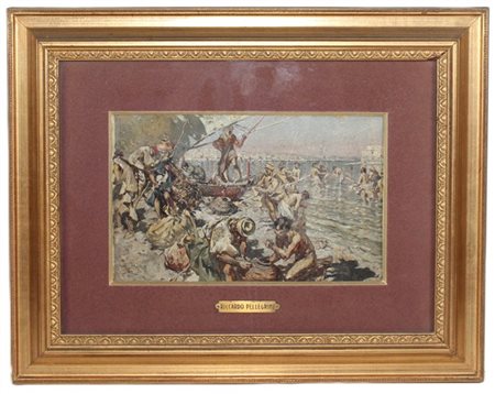 Riccardo Pellegrini "Ritorno dalla pesca" 
olio su cartone telato (cm 16x25)
mon