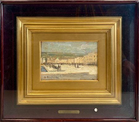 Giovanni Zangrando "Piazza dell'Unità a Trieste" 
olio su cartone (cm 13x19)
fir