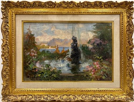 Paolo Sala "La fontana" 
olio su tela (cm 30x50)
in cornice
(difetti)