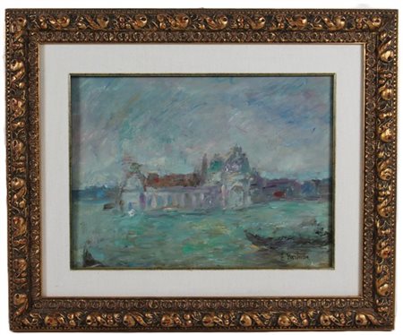 Ezio Pastorio "Venezia" 
olio su compensato (cm 30x40)
firmato in basso a destra
