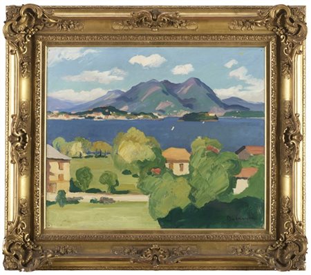 Gaston Balande "Sera di vento a Baveno" 
olio su tela (cm 45x54)
firmato in bass