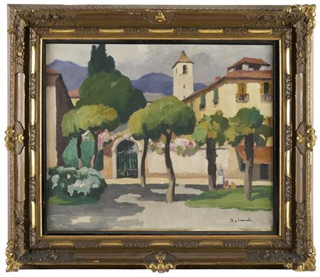 Gaston Balande "Paesaggio nei pressi del Lago Maggiore" 
olio su tela (cm 60x70)