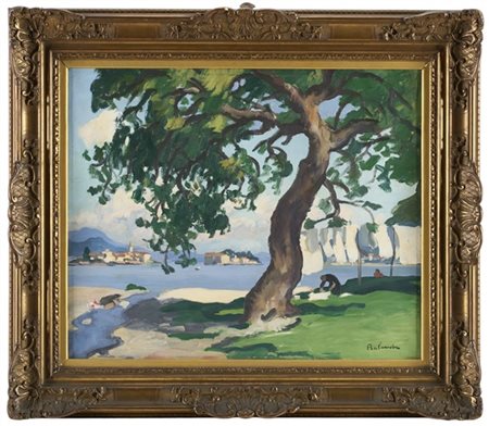 Gaston Balande "Panni stesi sul Lago Maggiore" 
olio su tela (cm 60x70)
firmato