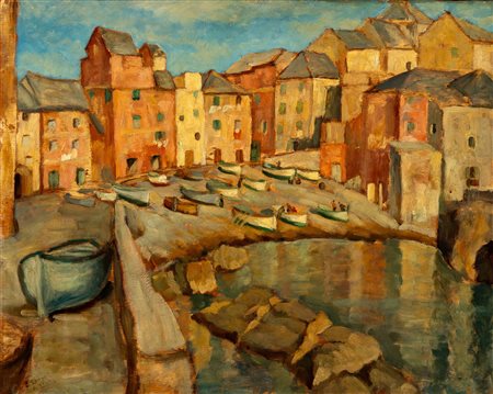 Luigi Zenari (Genova 1903 - Genova 1992)  - Borgo di pescatori