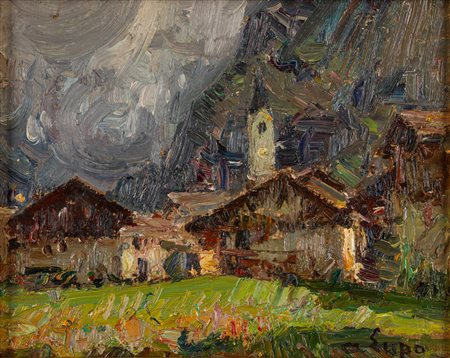 Alessandro Lupo (Torino 1876 - 1953)  - Paesino di montagna