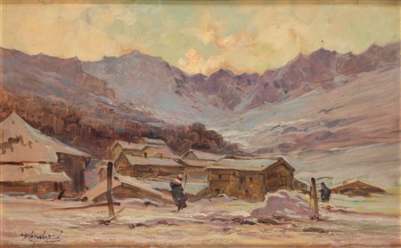 Cesare Gheduzzi (Crespellano 1894 - Torino 1944)  - Monte Rosa al tramonto