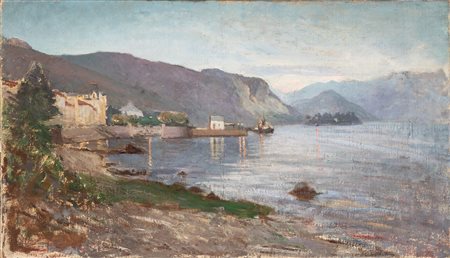 Scuola del secolo XIX - Lago Maggiore, veduta di Stresa