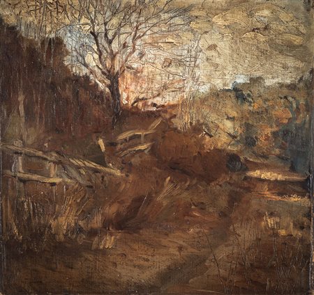 Scuola piemontese, secolo XIX - Paesaggio autunnale