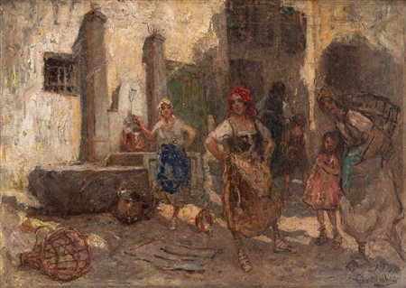 Giovanni Battista Todeschini (Lecco 1857 - Milano 1938)  - Presso il fontanile, 1932