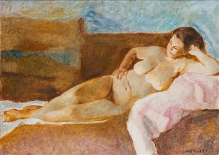 Cesare Peruzzi (Montelupone 1894 - Recanati 1995)  - Nudo femminile disteso