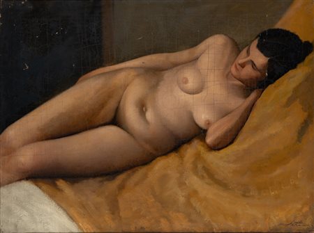 Amedeo Angilella (Nola 1905 - Erba 2005)  - Nudo femminile disteso, 1929