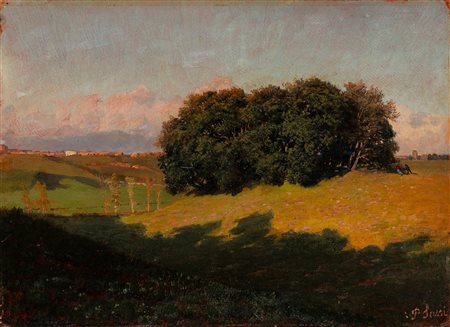Pietro Sassi (Alessandria 1834 - Roma 1905)  - All'ombra degli alberi, 1905