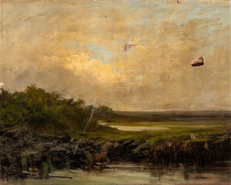 Achille Vertunni (Napoli 1826 - Roma 1897)  - Pesaggio