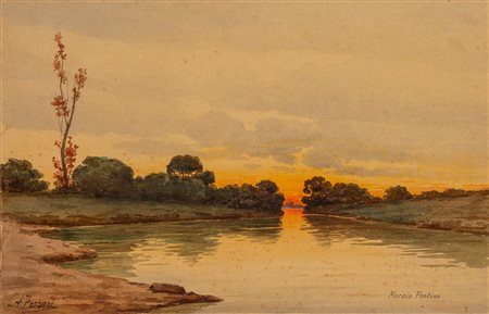 Arturo Ferrari (Milano 1861 - 1932)  - Marais Pontinis