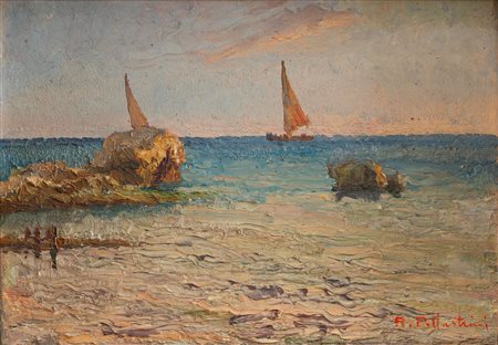 Riccardo Pollastrini (Roma 1883 - 1956)  - Mare calmo