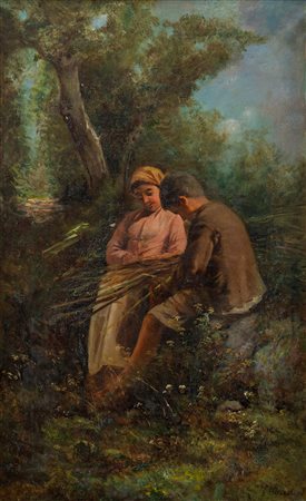 Francesco Capuano (Napoli 1854 - dopo il 1908)  - La pausa dal lavoro