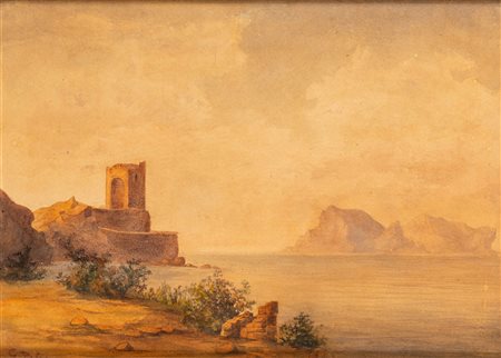 Gustavo Pisani (Napoli 1877 - 1948)  - Rovine presso la costa