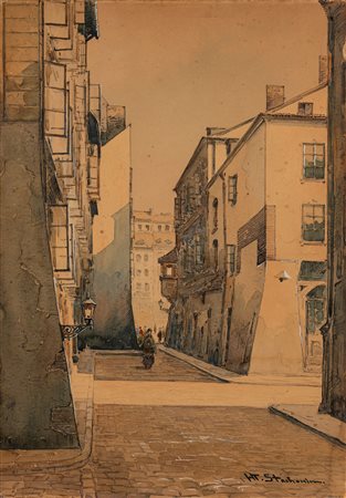 Wladyslaw Chmielinski (Varsavia 1911 - 1979)  - Vicolo di città