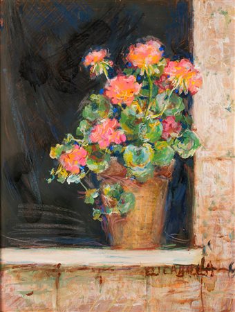 Elica Balla (Roma 1914 - 1993)  - Vaso di gerani