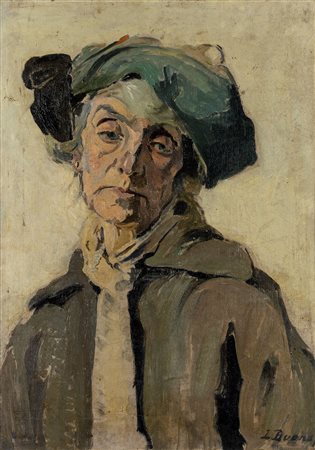 Linda Levi Buonajuti (Venezia 1889 - Roma 1979)  - Ritratto di anziana