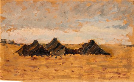Odoardo Toscani (Roma 1859 - Smirna 1914)  - Tunisi, le tende (Duar) di Ahmed Dridi