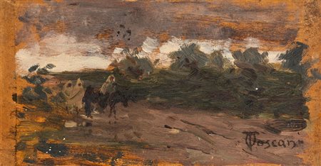 Odoardo Toscani (Roma 1859 - Smirna 1914)  - Deserto con tre beduini
