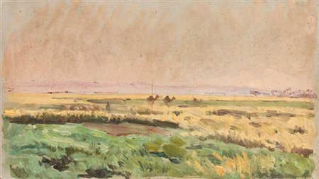 Odoardo Toscani (Roma 1859 - Smirna 1914)  - Paesaggio con cammelli