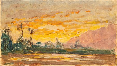 Odoardo Toscani (Roma 1859 - Smirna 1914)  - Tramonto in Egitto