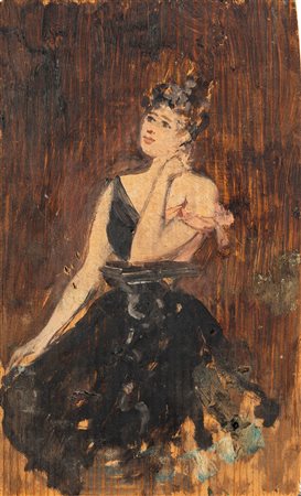 Odoardo Toscani (Roma 1859 - Smirna 1914)  - Donna in abito da sera