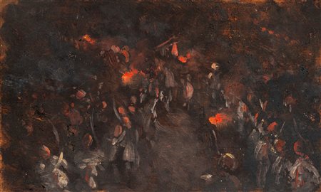 Odoardo Toscani (Roma 1859 - Smirna 1914)  - Processione notturna