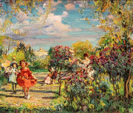Andrea Tavernier (Torino 1858 - Grottaferrata 1932)  - Al parco