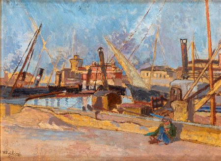 Ulvi Liegi (Livorno 1858 - 1939)  - Il Porto di Livorno