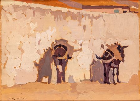 Llewelyn Lloyd (Livorno 1879 - Firenze 1949)  - Asinelli al sole, 1924