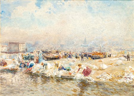 Attilio Pratella (Lugo 1856 - Napoli 1949)  - Lavandaie