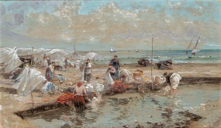 Attilio Pratella (Lugo 1856 - Napoli 1949)  - Lavandaie