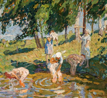 Aleksej Tkacev (Russia 1925 - ?)  - Bagnanti, 1975