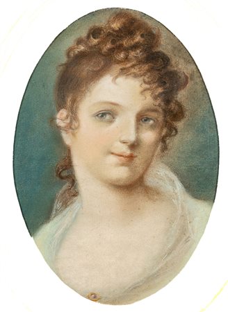 Scuola neoclassica - Ritratto di fanciulla con fermaglio sulla veste