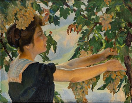 Luigi Gioli (S. Frediano a Settimo 1854 - Firenze 1947)  - La vendemmiatrice