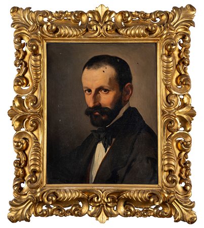 Antonio Puccinelli (Castelfranco di Sotto 1822 - Firenze 1897)  - Ritratto di gentiluomo, 1855