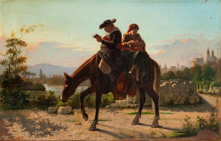 Giuseppe Cavarretta (Napoli 1830 - 1891)  - Il ritorno dalla questua