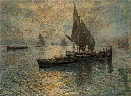 Fausto Pratella (Napoli 1888 - 1946)  - La pesca notturna
