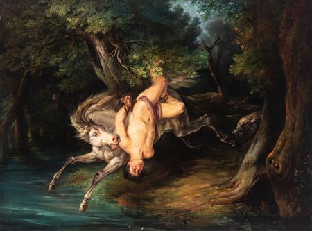 Scuola europea, secolo XIX - Mezeppa e i lupi
