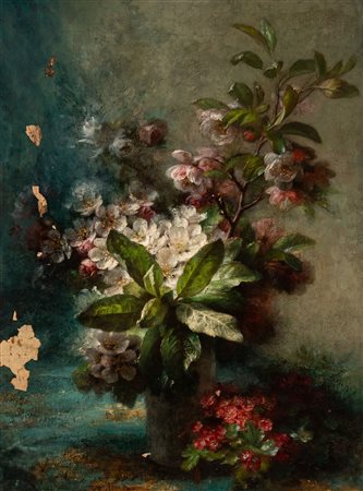 Scuola francese, secolo XIX - Vaso di fiori di pero